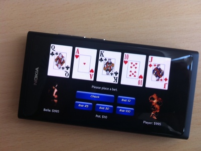 Photo of the Monaco Poker application, running on Nokia N9